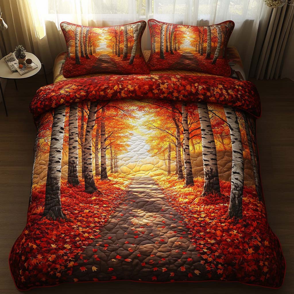 Falling Maple 3-Piece Quilted Bedding Set NCU0NT8533
