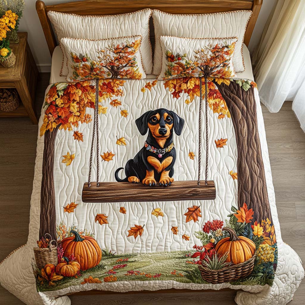 Dachshund 3-Piece Quilted Bedding Set NCU0VT220