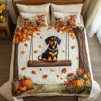 Falling for Doxie 3-Piece Quilted Bedding Set NCU0NT9060