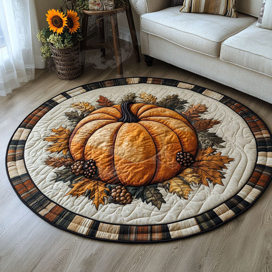 Falls Pumpkin Glow Quilted Round Mat NCU0PT7877
