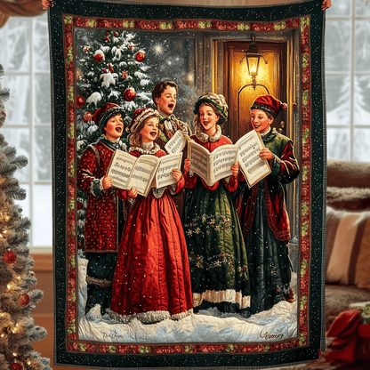 Family Caroling Delight Quilted Blanket NCU0TH2104