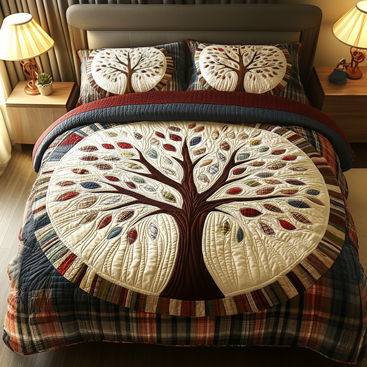 Family Tree 3-Piece Quilted Bedding Set NCU0VH3187