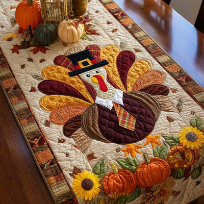 Family Turkey Quilted Table Runner NCU0NT10439