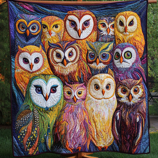 Family of Owls Quilted Blanket NCU0NT6457
