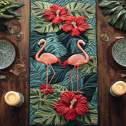 Fancy Flamingo Quilted Table Runner NCU0DV6049
