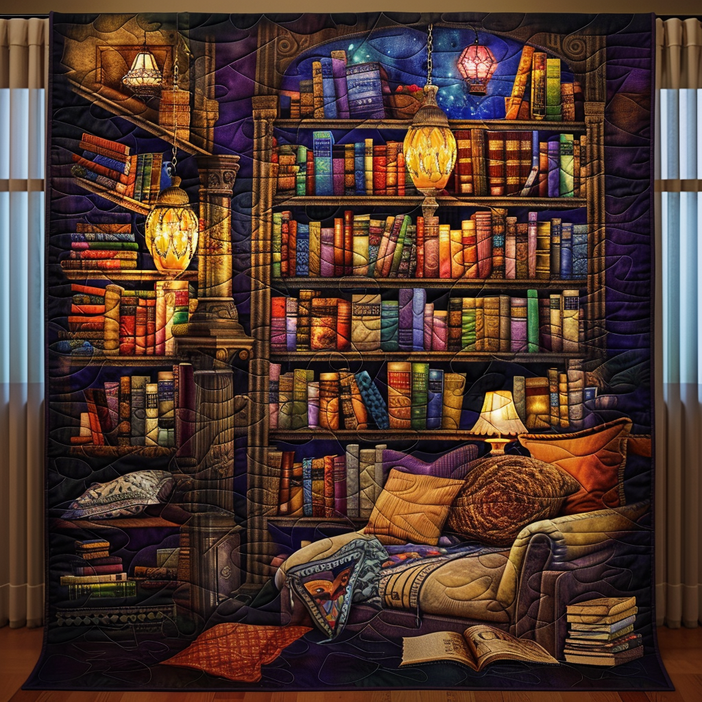 Library Fantasy Rug Fantasy Library Quilted Blanket NCU0TH531 – Vantique