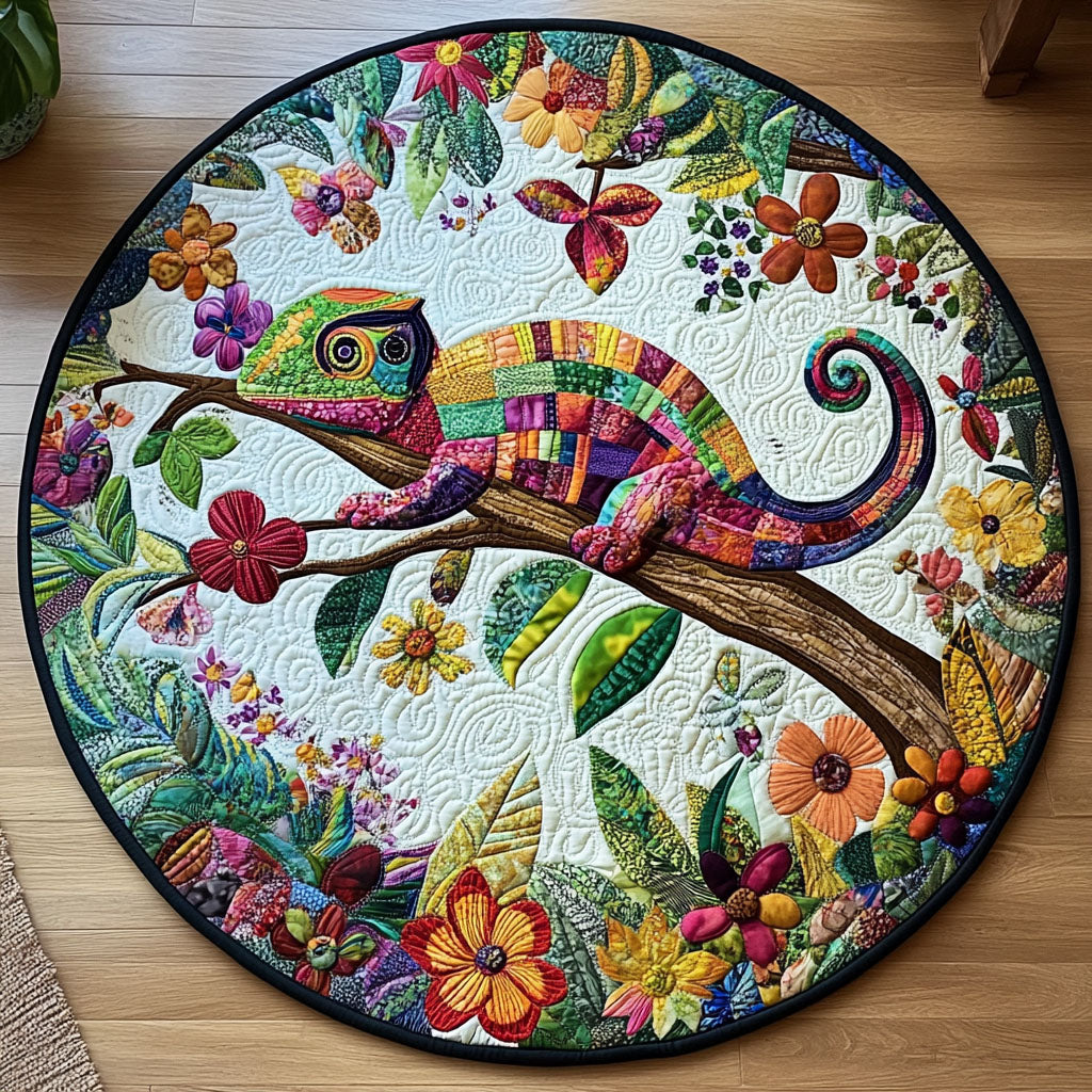 Fantasy Chameleon Quilted Round Mat NCU0PT7609