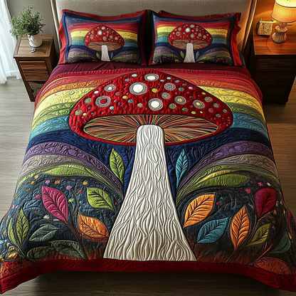 Fantasy Fungi 3-Piece Quilted Bedding Set NCU0VH2432