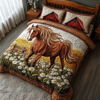 Farm Horse 3-Piece Quilted Bedding Set NCU0DV5255