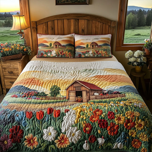 Farm Fresh Dreams 3-Piece Quilted Bedding Set NCU0PT5576
