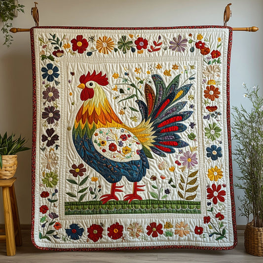Farm Fresh Feathers Quilted Blanket NCU0PT5359