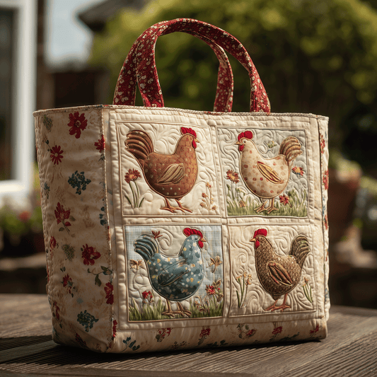 Farm Fresh Hen Quilted Tote Bag NCU0TH2848