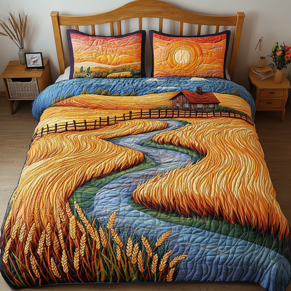 Farm Serenity 3-Piece Quilted Bedding Set NCU0VL1944