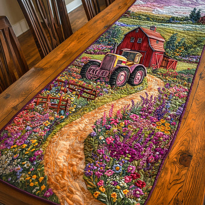Farm Tractor Path Quilted Table Runner NCU0NT6293