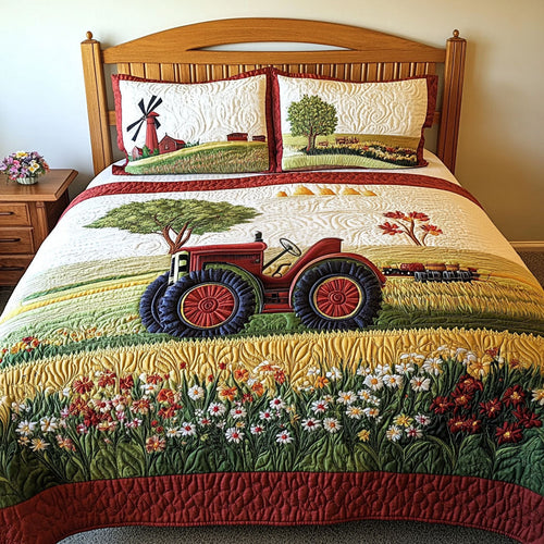 Farmall Vista 3-Piece Quilted Bedding Set NCU0PT6794