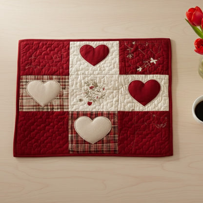 Farmhouse Hearts Quilted Placemat NCU0NT11954