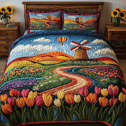 Farmhouse Bloom 3-Piece Quilted Bedding Set NCU0VL1680
