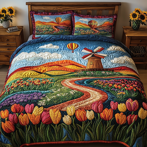 Farmhouse Bloom 3-Piece Quilted Bedding Set NCU0VL1680