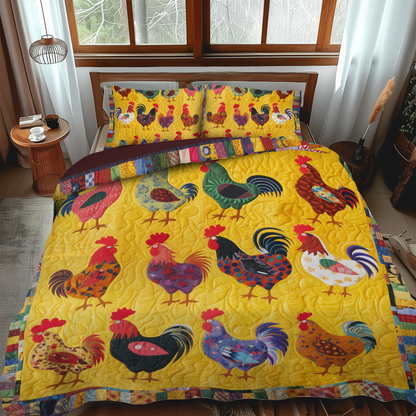 Farmhouse Feathers 3-Piece Quilted Bedding Set NCU0PT052