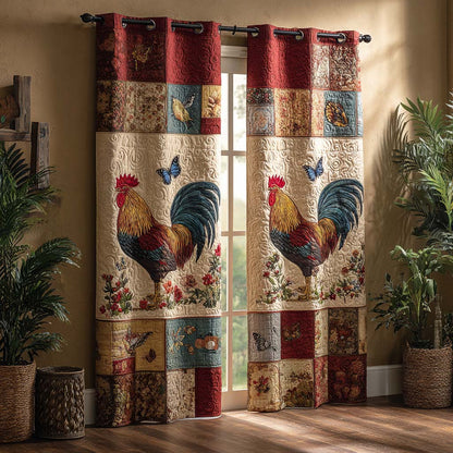 Farmhouse Hen Cluster Quilted Curtains NCU0XD2106