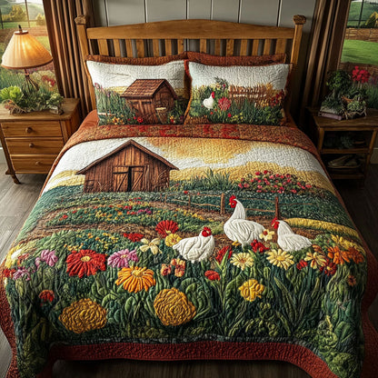 Farmhouse Sunrise 3-Piece Quilted Bedding Set NCU0PT5577
