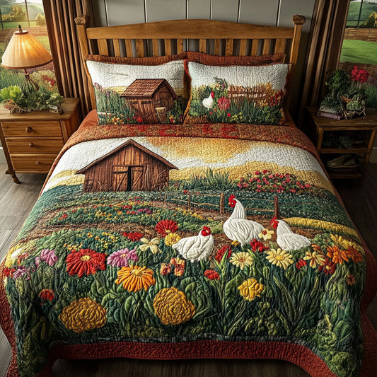 Farmhouse Sunrise 3-Piece Quilted Bedding Set NCU0PT5577