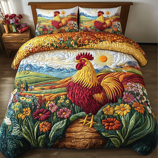 Farmhouse Sunrise 3-Piece Quilted Bedding Set NCU0VH3191