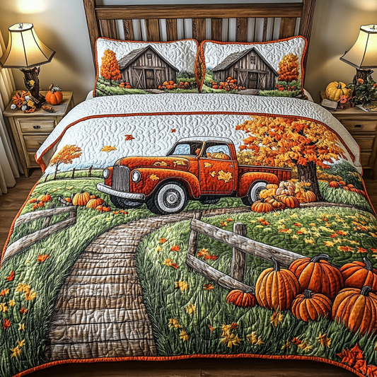 Farmhouse Truck 3-Piece Quilted Bedding Set NCU0DK9161