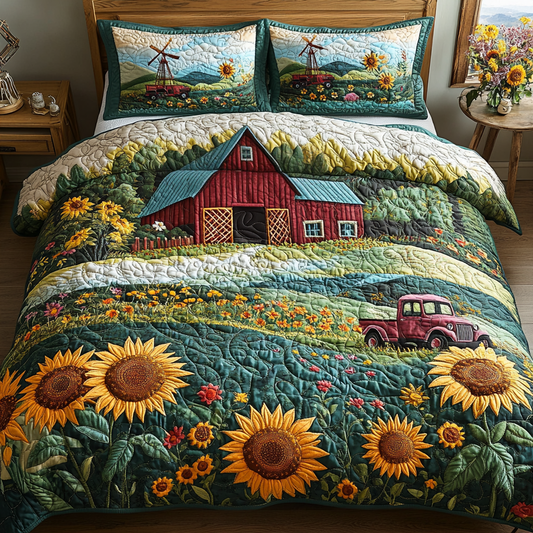 Farmhouse Views 3-Piece Quilted Bedding Set NCU0DV4687