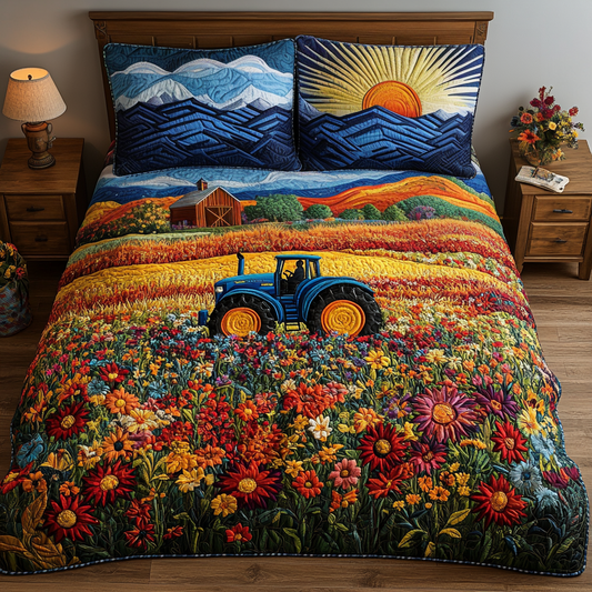 Farming Backbone 3-Piece Quilted Bedding Set NCU0DV4629