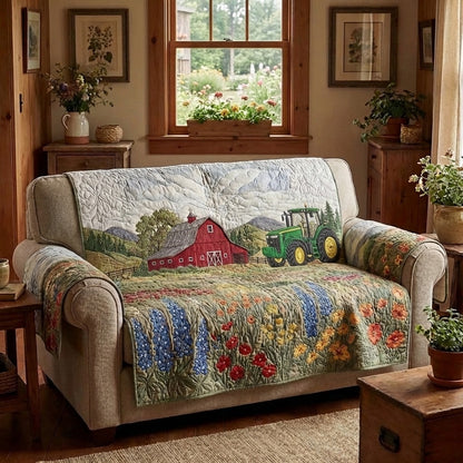 Farmstead Fields Quilted Sofa Cover NCU0DV9537