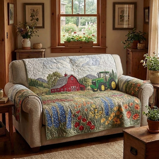 Farmstead Fields Quilted Sofa Cover NCU0DV9537