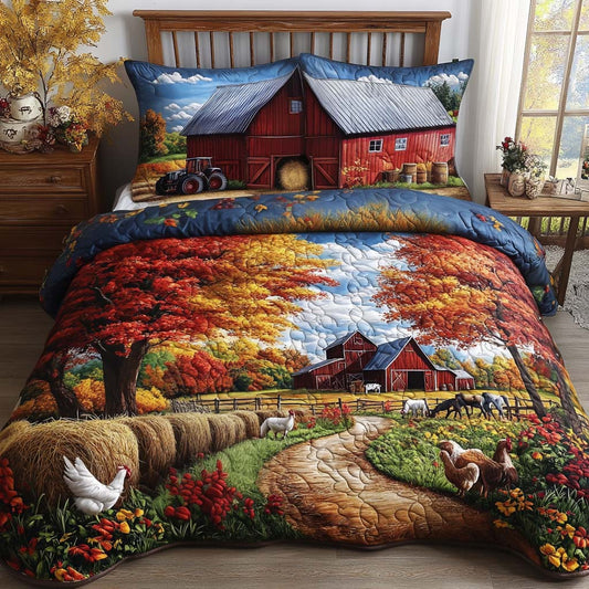 Farmstead Morning 3-Piece Quilted Bedding Set NCU0NT8984