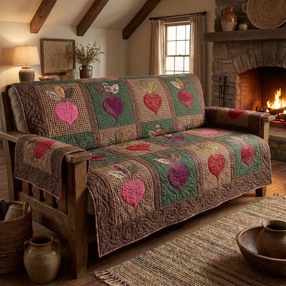 Farmstead Roots Quilted Sofa Cover NCU0DV9330