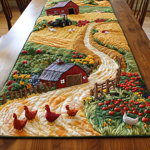 Farmyard Day Quilted Table Runner NCU0NT6294