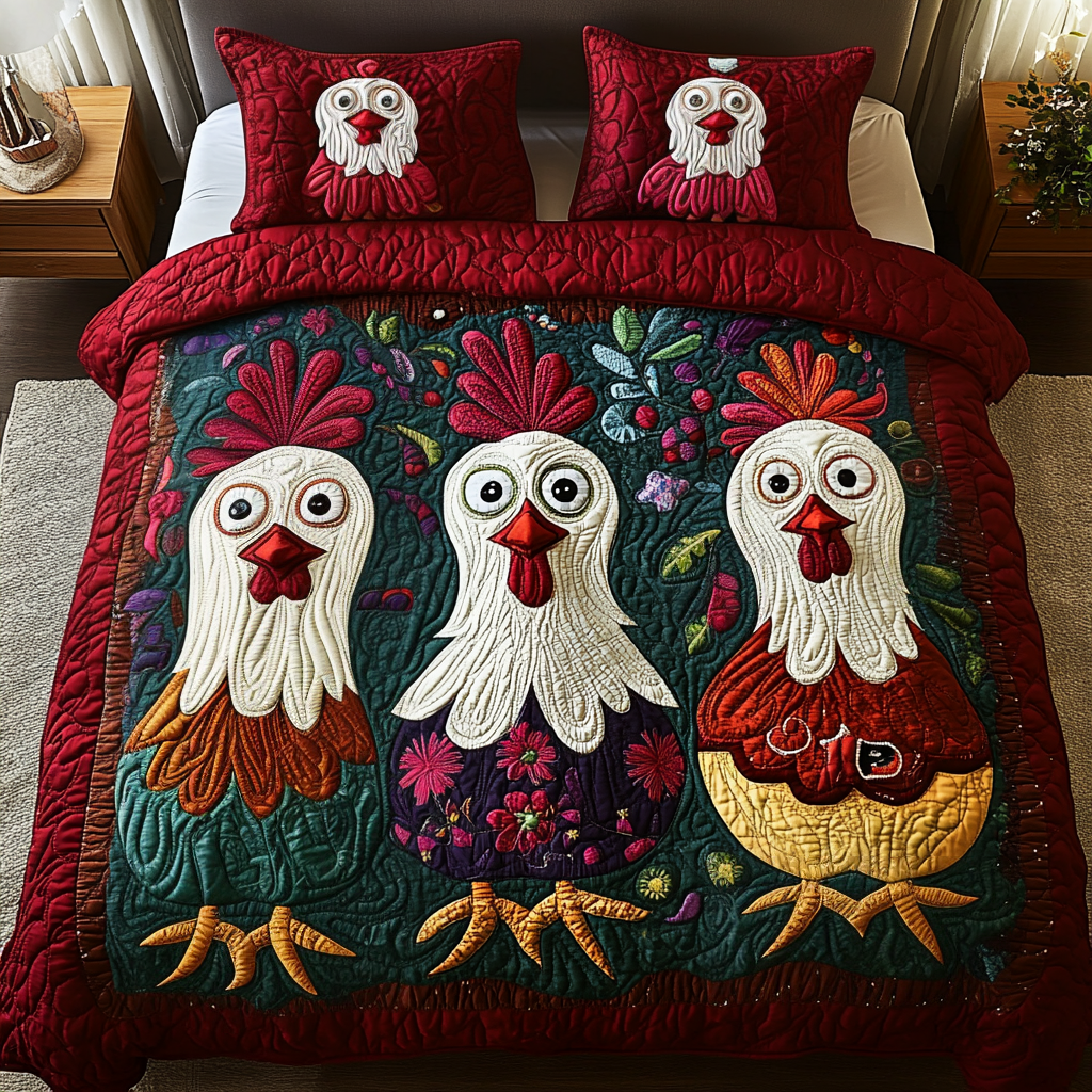 Farmyard Fun 3-Piece Quilted Bedding Set NCU0VH748