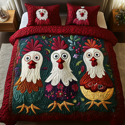 Farmyard Fun 3-Piece Quilted Bedding Set NCU0VH748