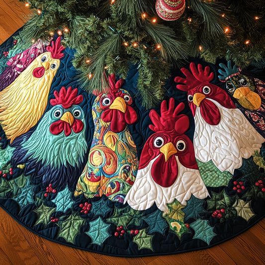 Farmyard Holiday Quilted Christmas Tree Skirt NCU0PT2271