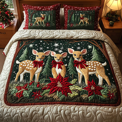 Fawn Delight 3-Piece Quilted Bedding Set NCU0VH538