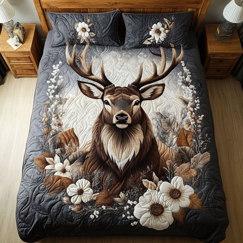 Fawn and Flora Dreams 3-Piece Quilted Bedding Set NCU0PT3742