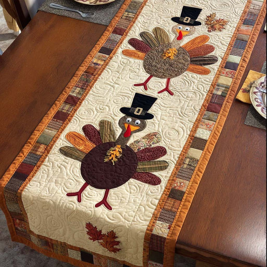 Feast Turkey Quilted Table Runner NCU0NT10440