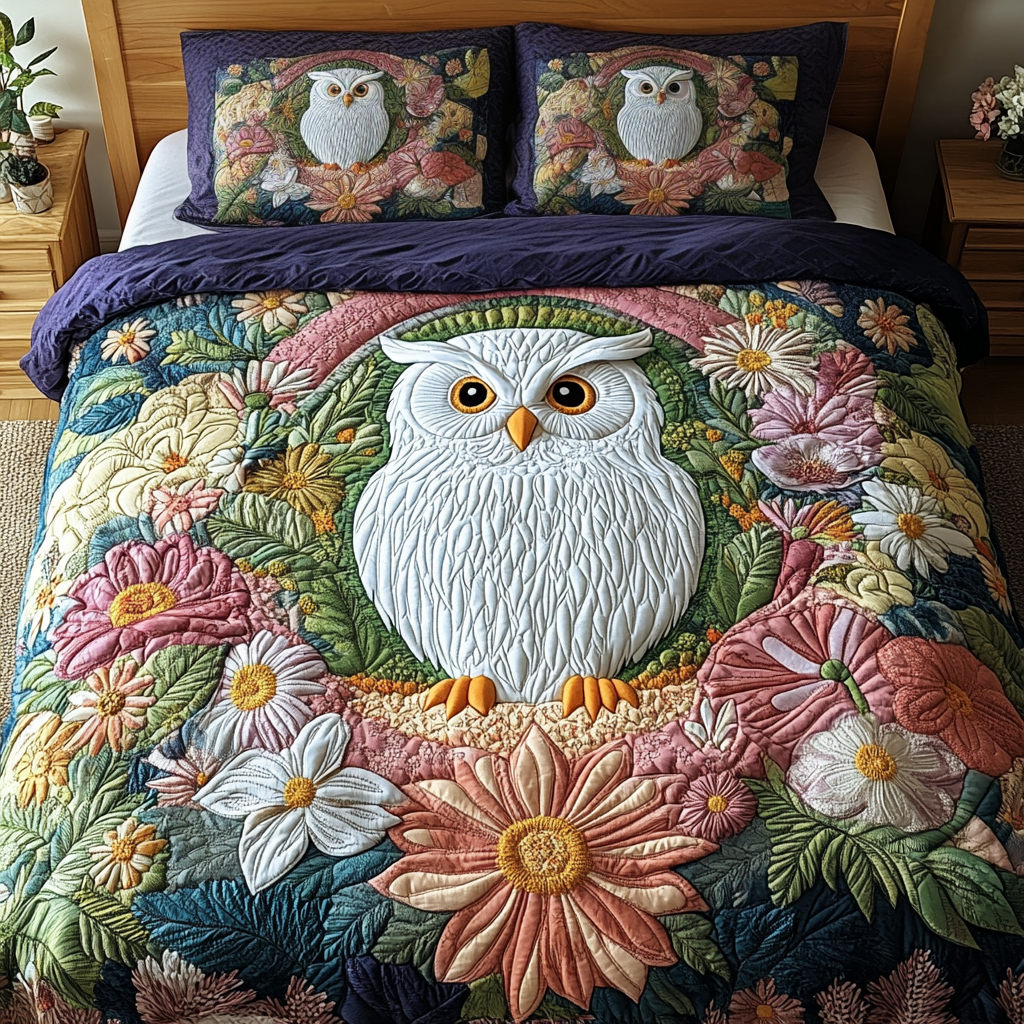 Feather Bloom 3-Piece Quilted Bedding Set NCU0VH2528
