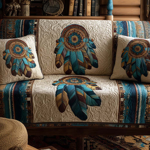 Feather Crest Quilted Sofa Cover NCU0NT10649