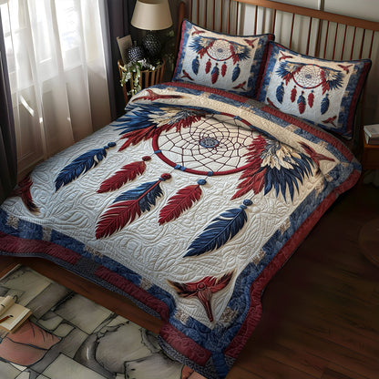 Feather Dance 3-Piece Quilted Bedding Set NCU0PT7381
