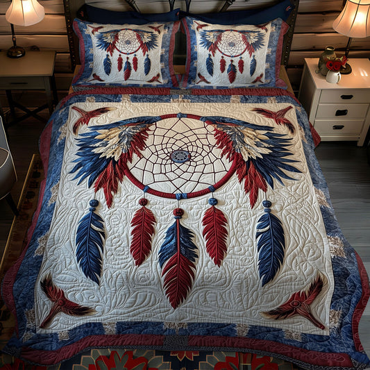 Feather Dance 3-Piece Quilted Bedding Set NCU0PT7381