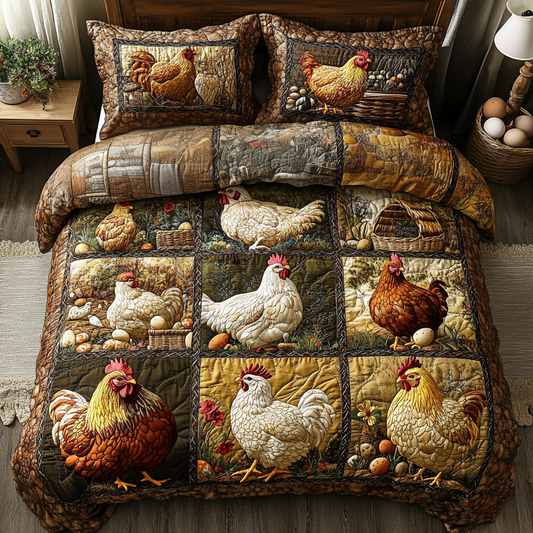 Feather Farm 3-Piece Quilted Bedding Set NCU0VH3958