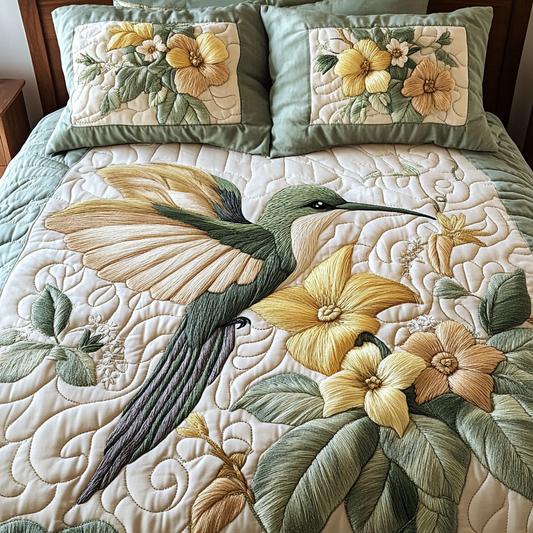 Feather Flight 3-Piece Quilted Bedding Set NCU0VH5683