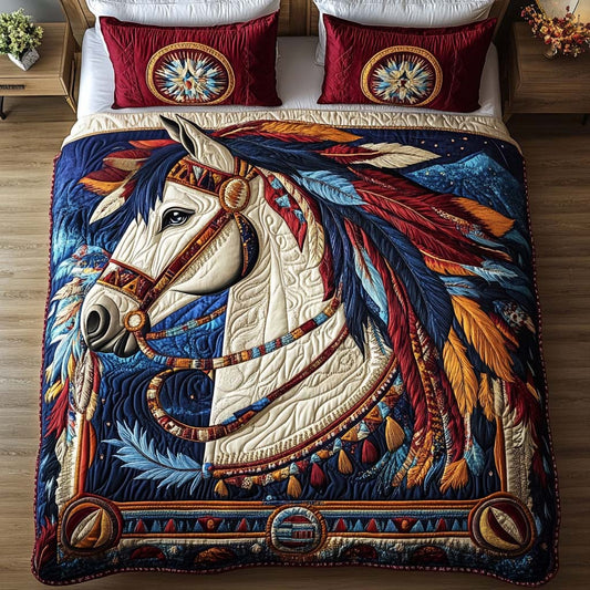 Feather Glory 3-Piece Quilted Bedding Set NCU0NT7641