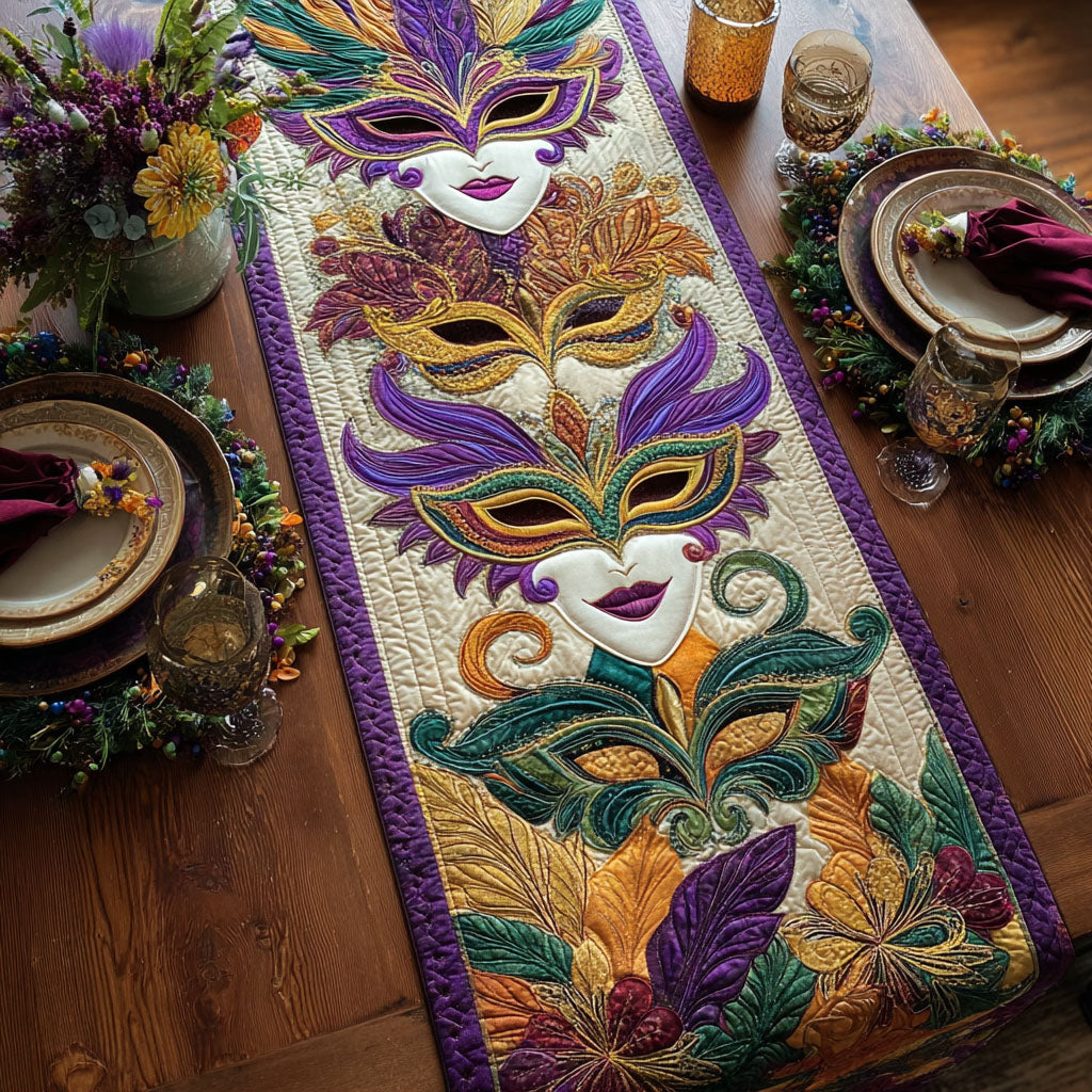 Feather Royale Quilted Table Runner NCU0PT10966