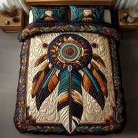 Feathered Harmony 3-Piece Quilted Bedding Set NCU0PT3012